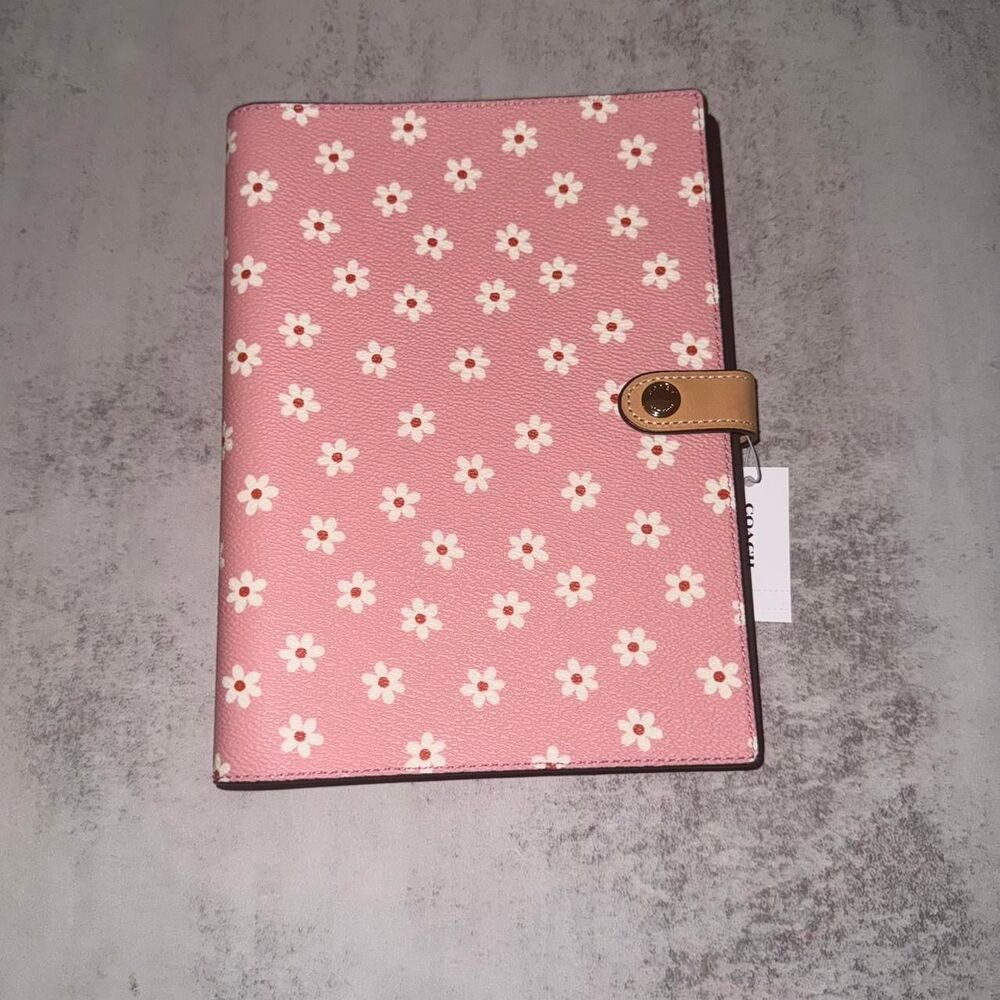Coach Pink Notebook With Floral Print